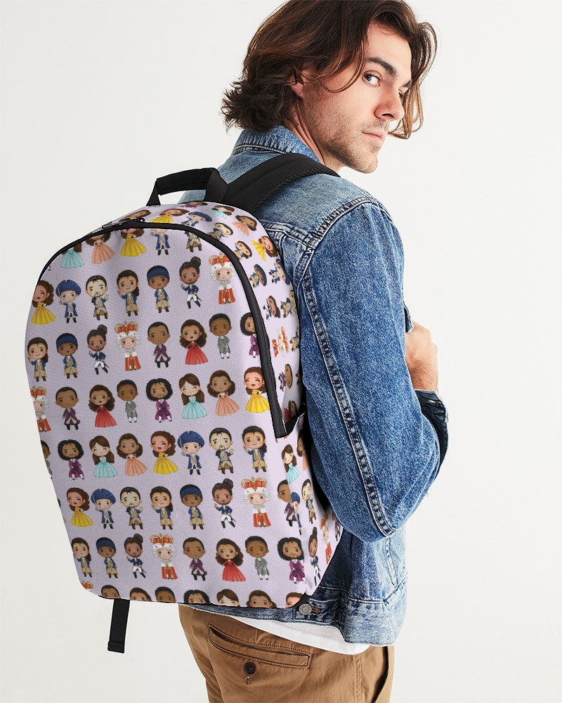Hamilton Inspired Large Backpack with 16" Laptop Sleeve - Purple