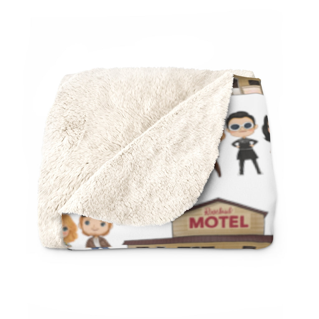 Funny Motel Sherpa Fleece Blanket