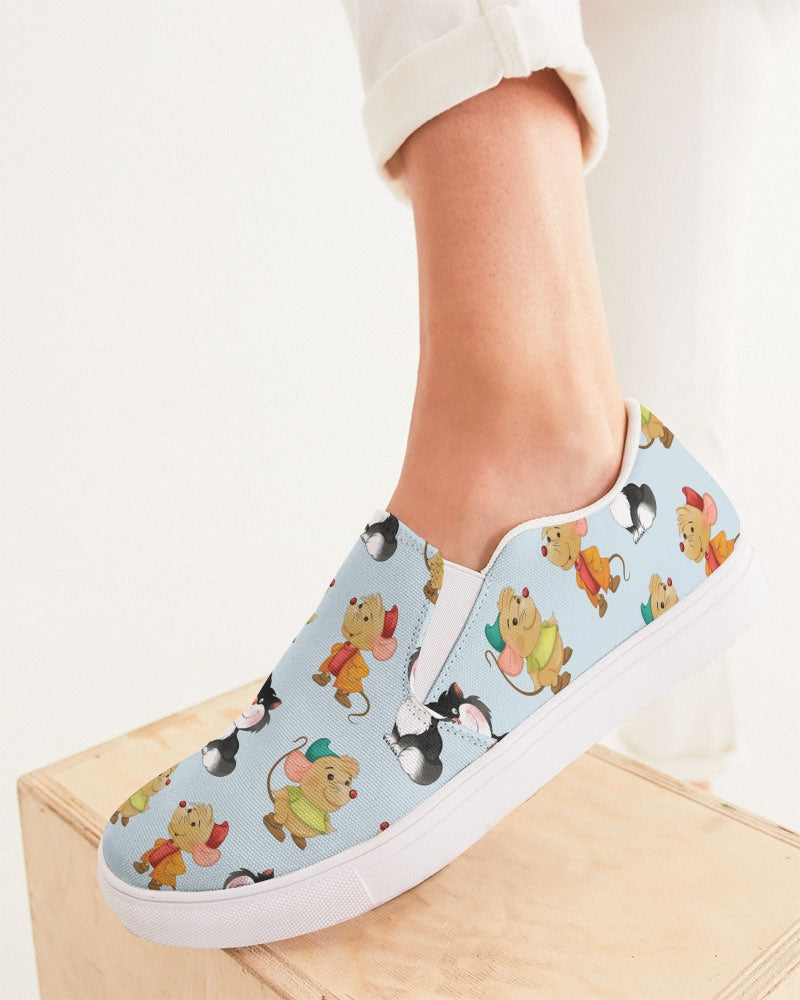 Cinderelly Cat and Mouse Women's Slip-On Canvas Shoe