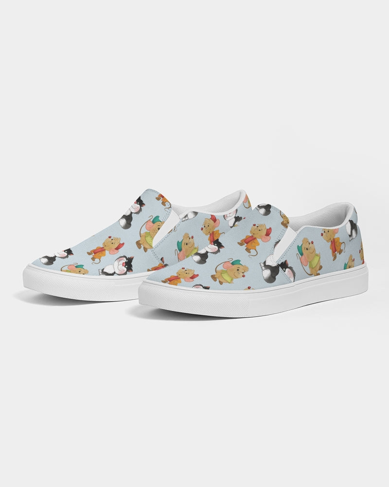 Cinderelly Cat and Mouse Women's Slip-On Canvas Shoe
