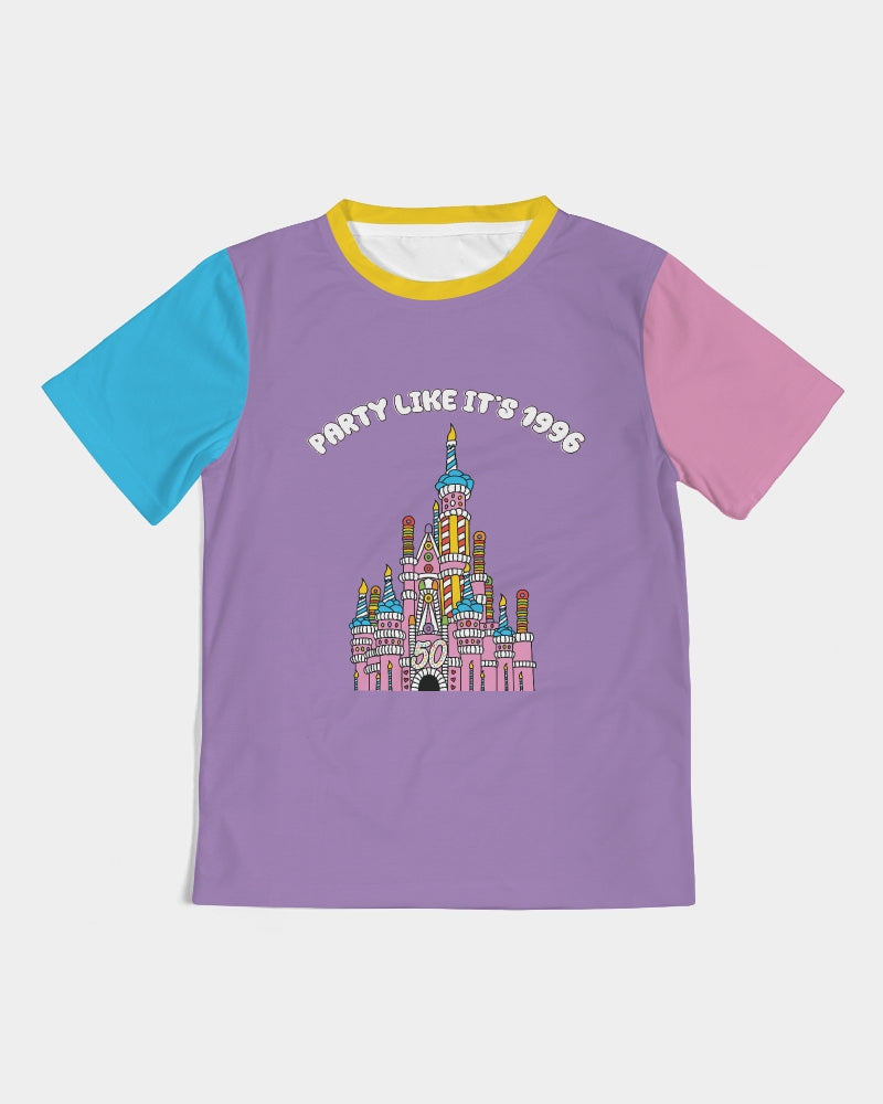Kids Tee WDW 50th Anniversary Cake Castle Color Block