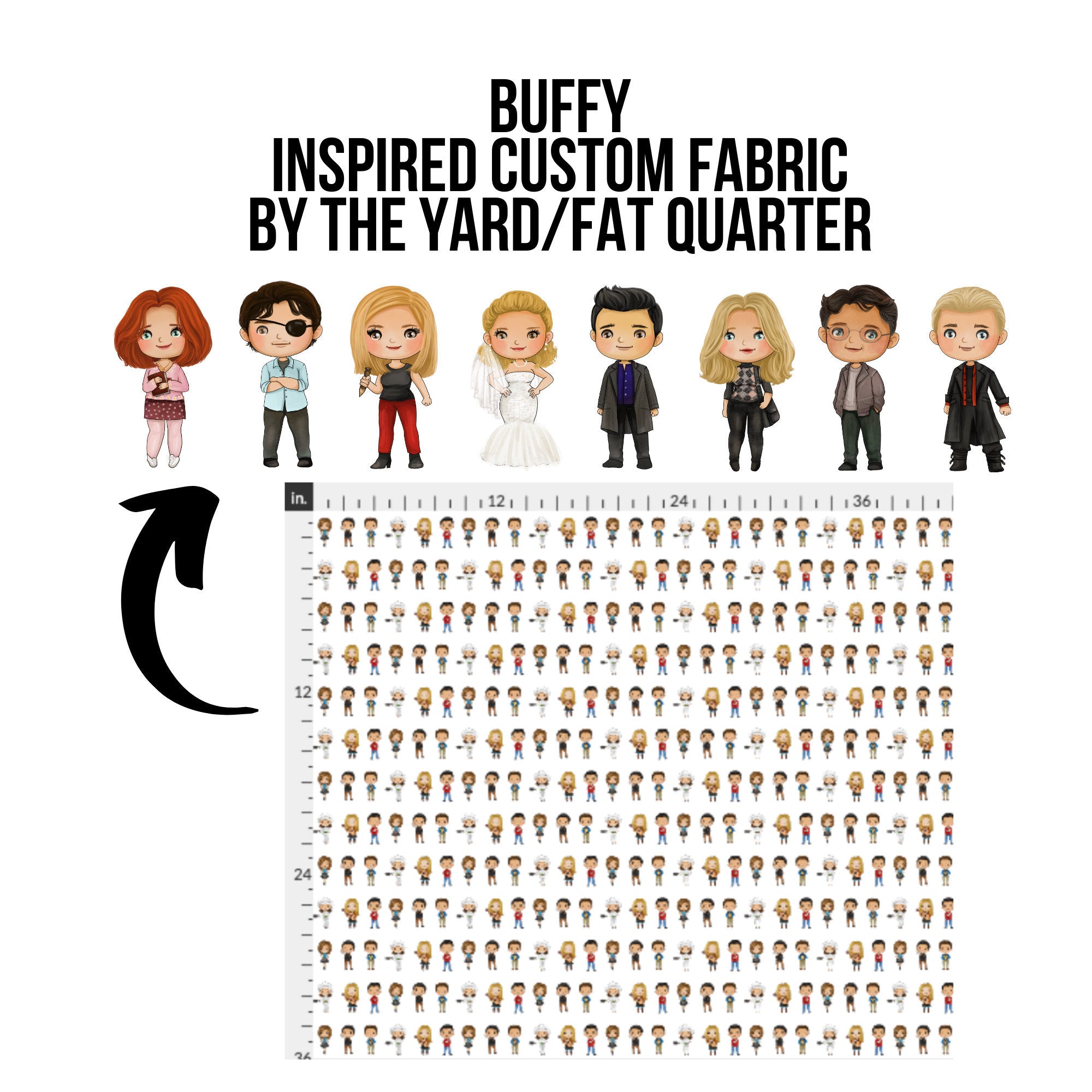 Buffy Cute Fan Fabric - Custom Fabric Design
