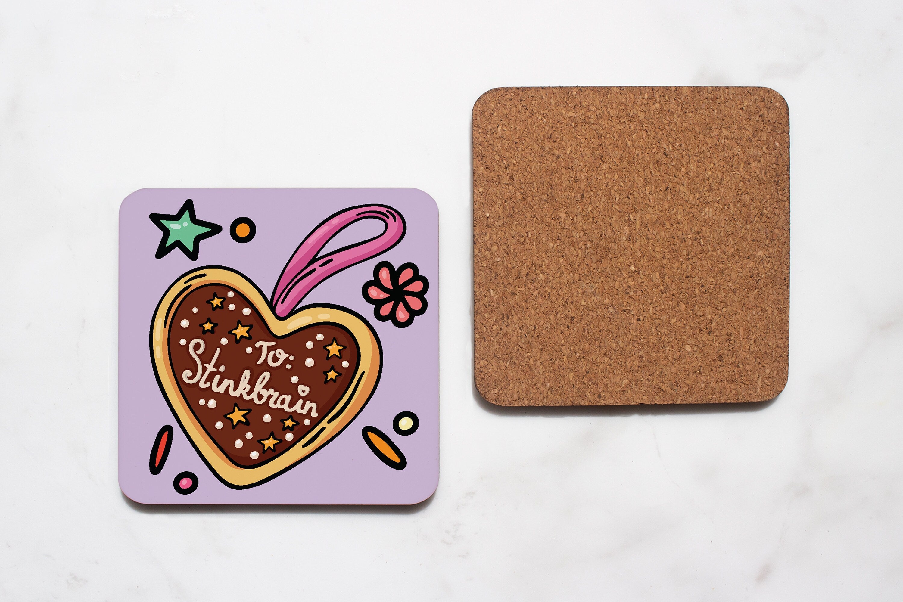 Vanellope and Ralph Coaster Set with Cork Bottom 