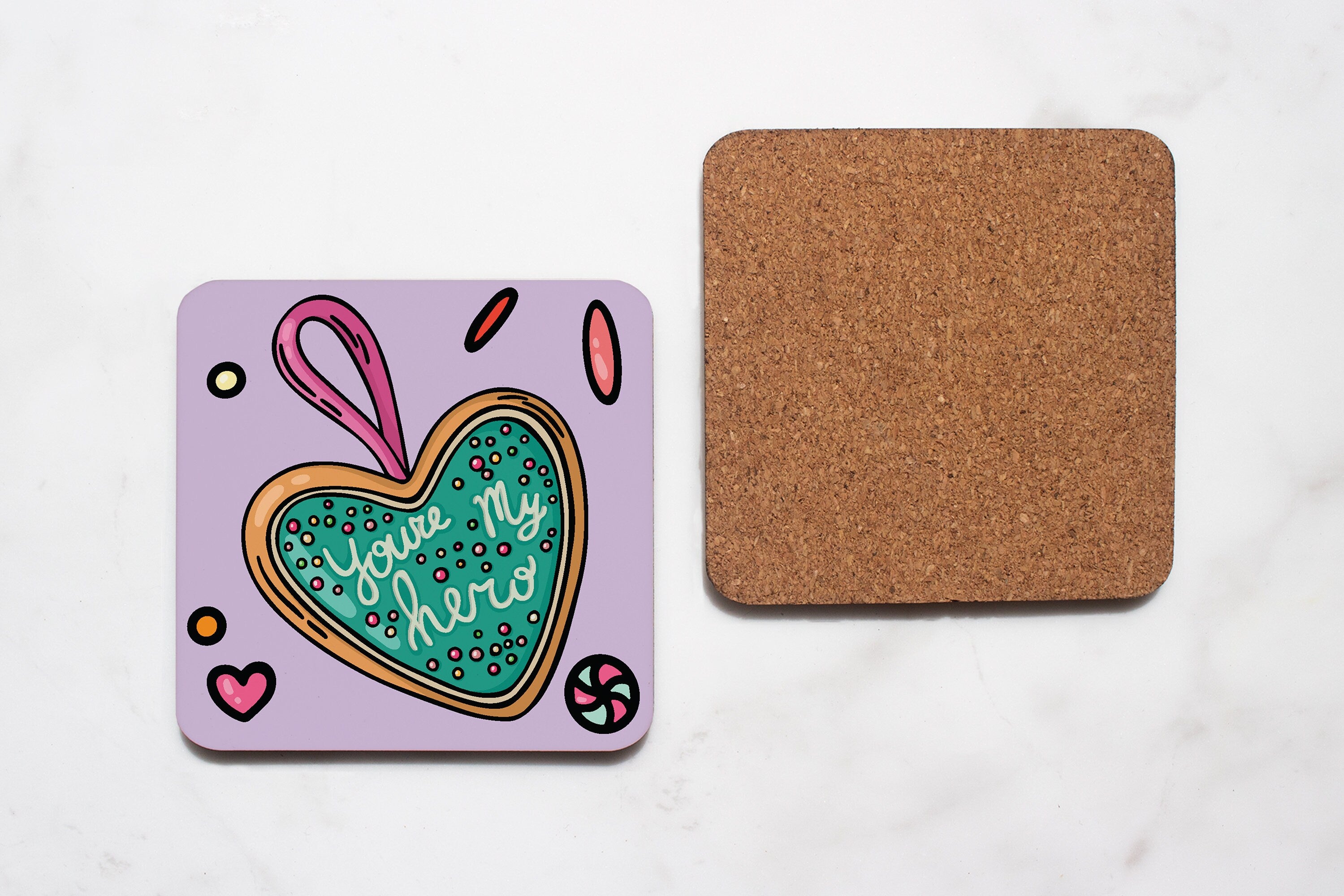 Vanellope and Ralph Coaster Set with Cork Bottom 