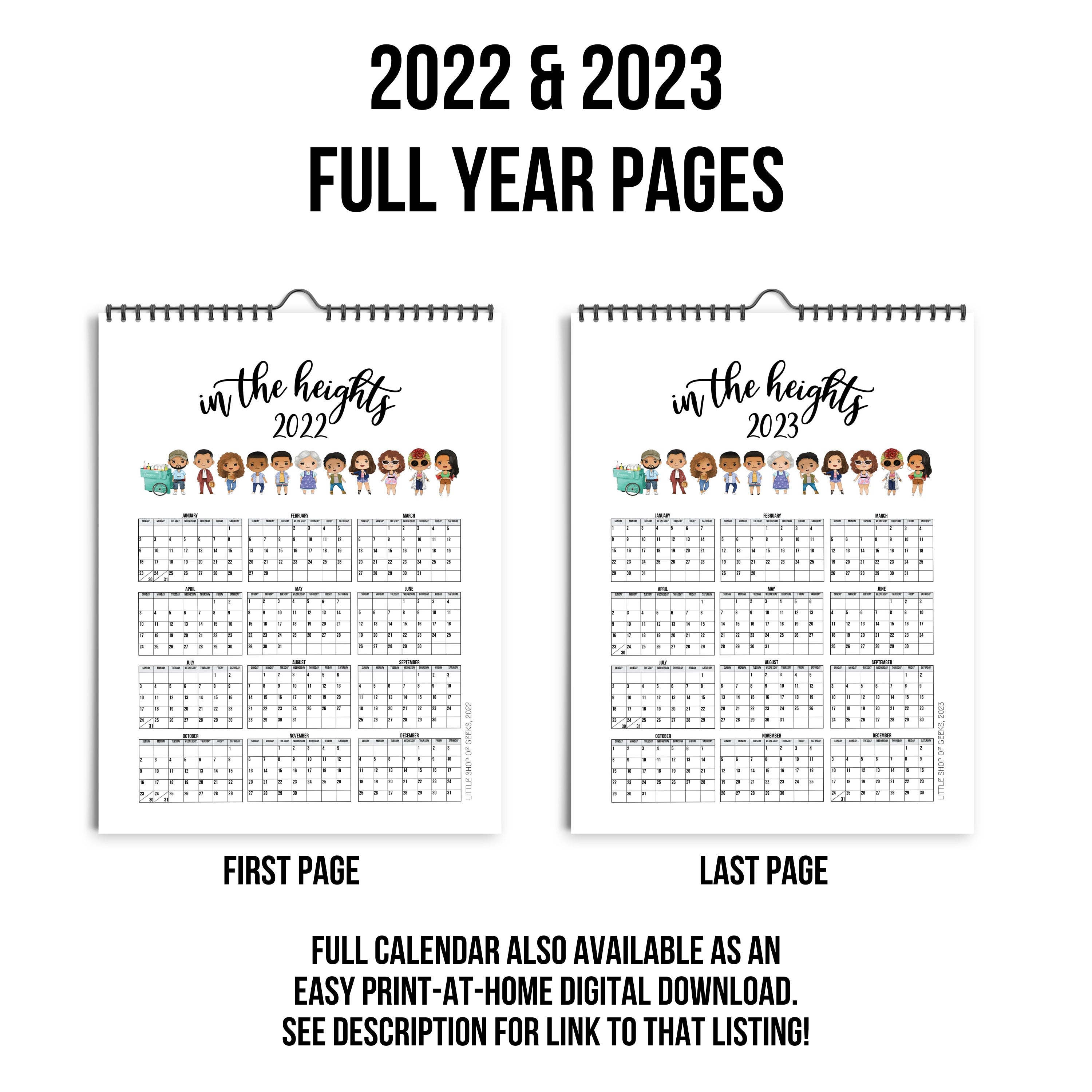 2022 Wall Calendar In the Heights Broadway Musical