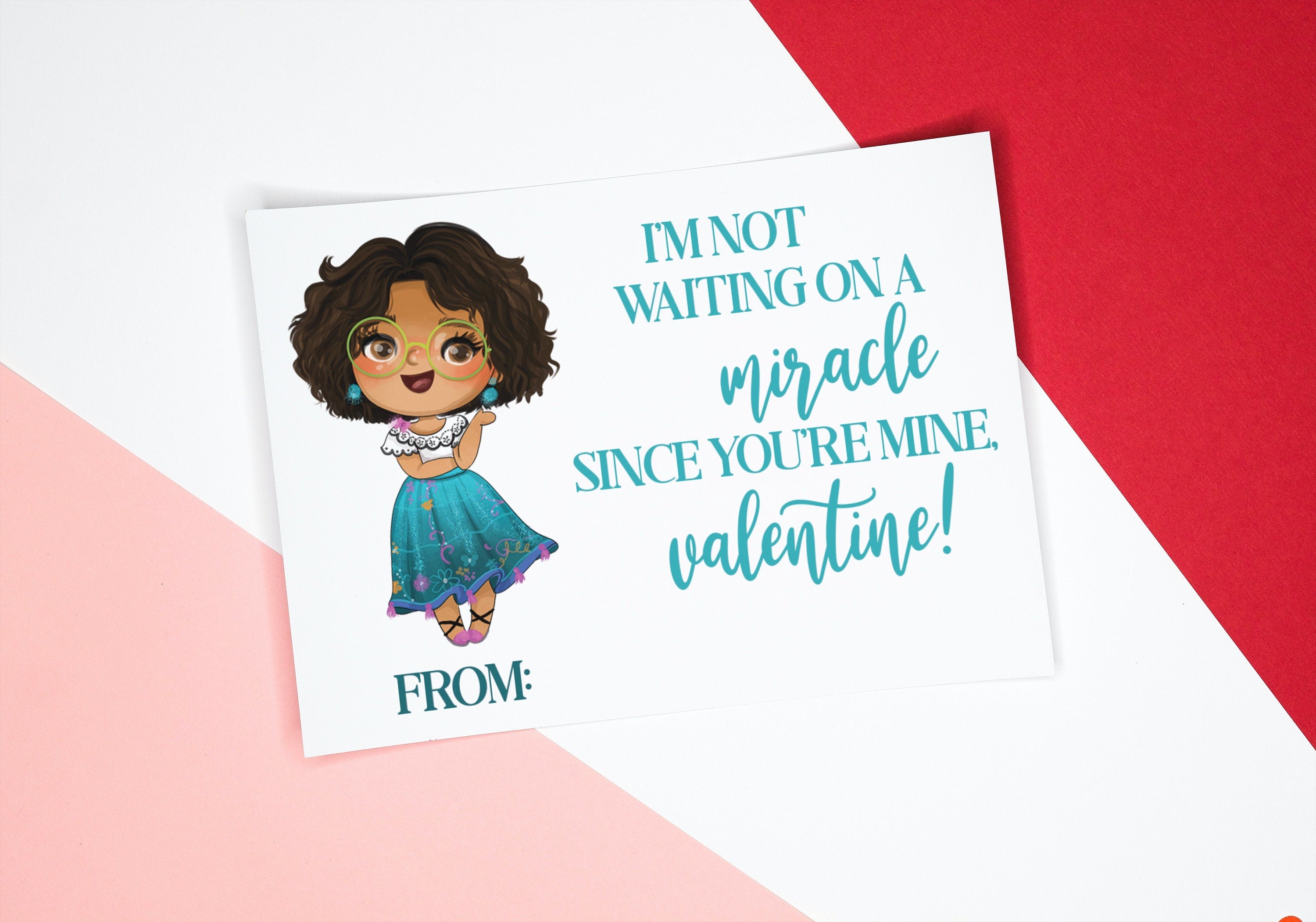 PRINTABLE Encanto Valentines Kids Movie Kid Miracle Mirabel Cute Funny We Don't Talk About Bruno Valentine VDay DIY Instant Download Digital