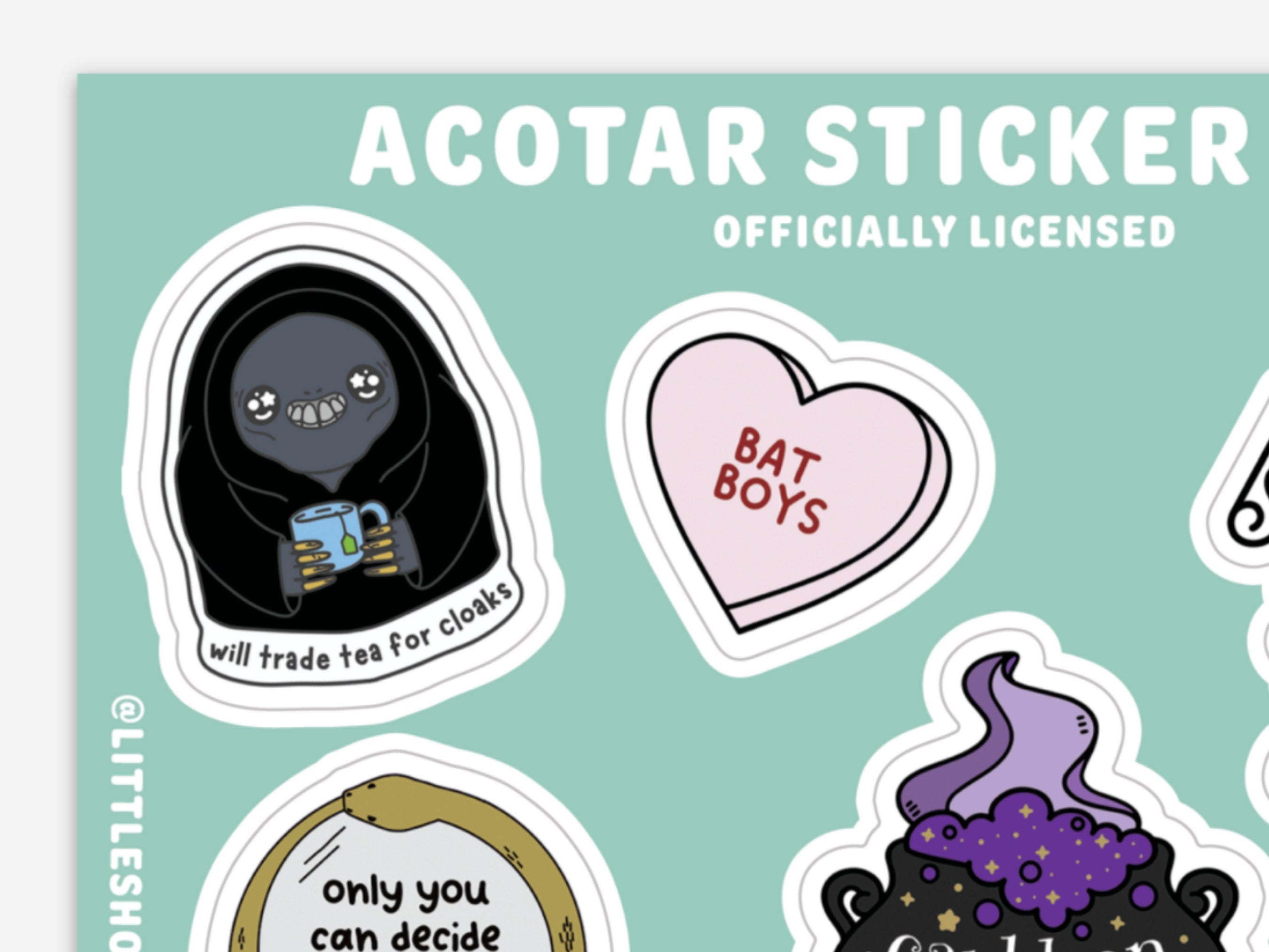 ACOTAR Stickers Waterproof Vinyl - A Court of Thorns and Roses Officially Licensed Book Merch Sarah J Maas Rhysand Night Court Velaris Gift