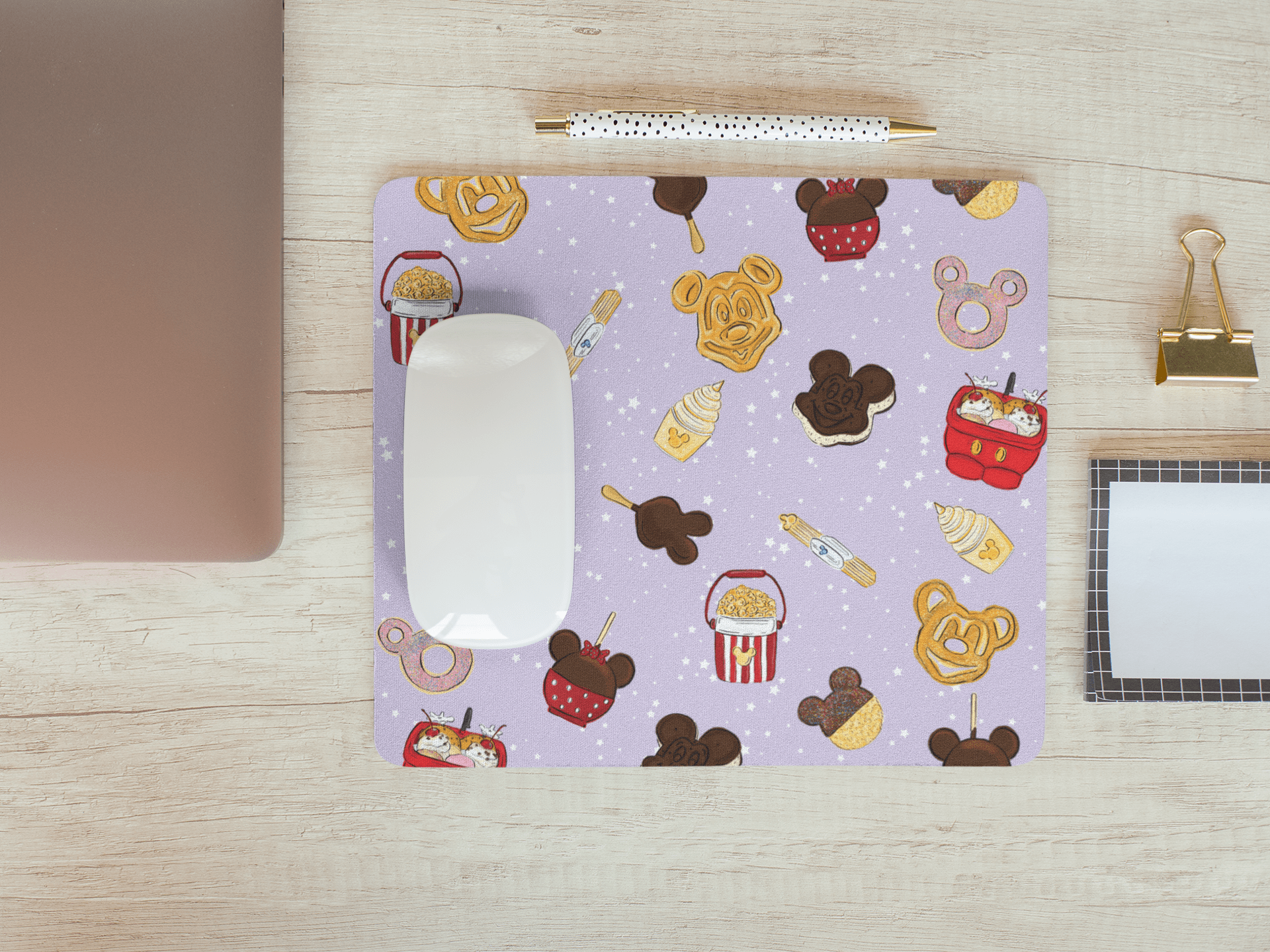 Snacks Print Mouse Pad - Rectangle - Little Shop of Geeks