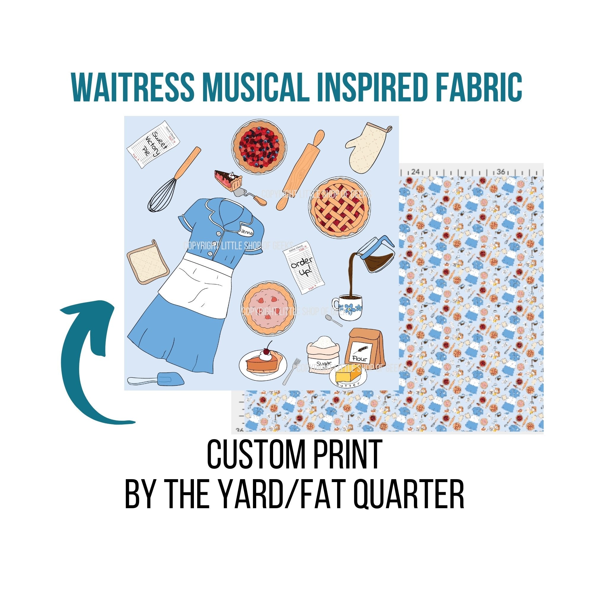 Waitress Musical Broadway Custom Fabric